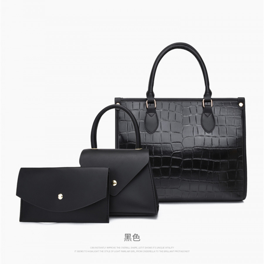 Набор сумок из 3 предметов, арт А110, цвет: чёрный ОЦ