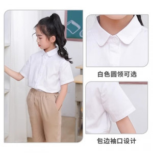 Рубашка подростковая для девочек, арт КД171, цвет: белый круглый вырез, короткий рукав