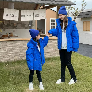 Куртка зимняя для мамы и дочки, арт КЖ372, цвет: синий
