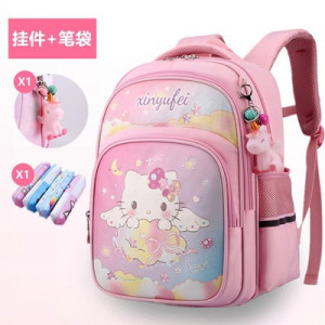 Рюкзак школьный +пенал+брелок, арт Р115, цвет: розовый