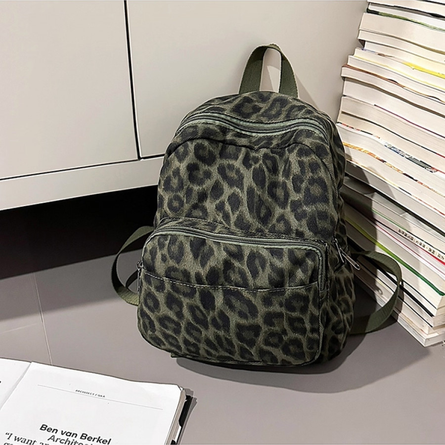 Рюкзак арт НР7, цвет: леопард зелёный