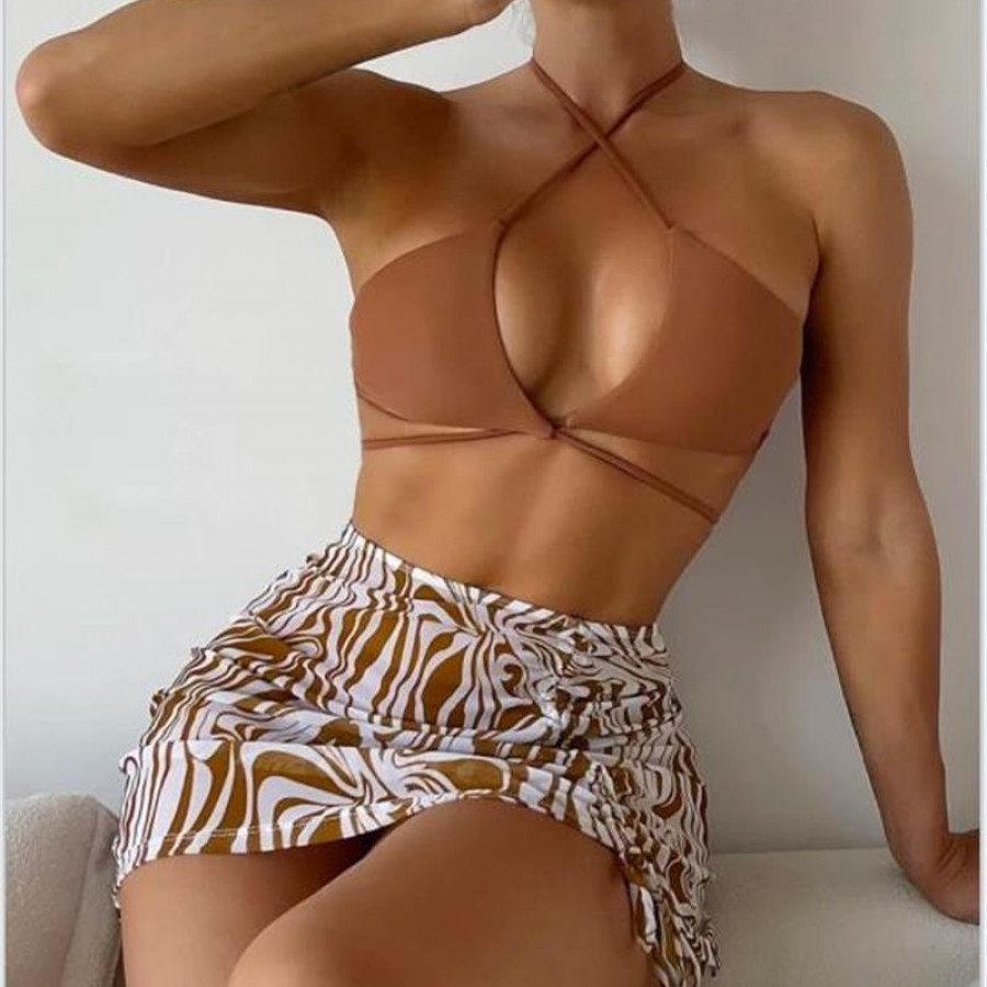 Купальник из 3 частей, арт КП13, цвет: кофе