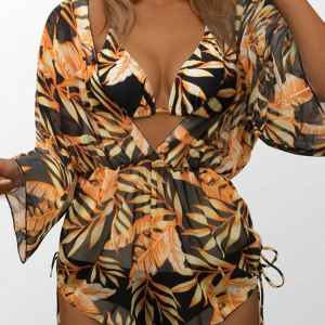 Купальник из 3 частей, арт КП14, цвет: чёрное золото