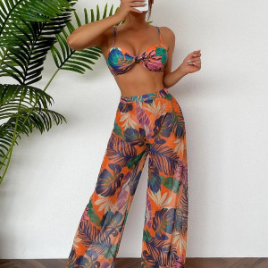 Купальник из 3 частей, арт КП17, цвет: оранжевый