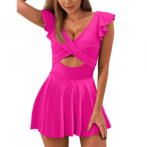 Купальник слитный, арт КП23, цвет: розово-красный