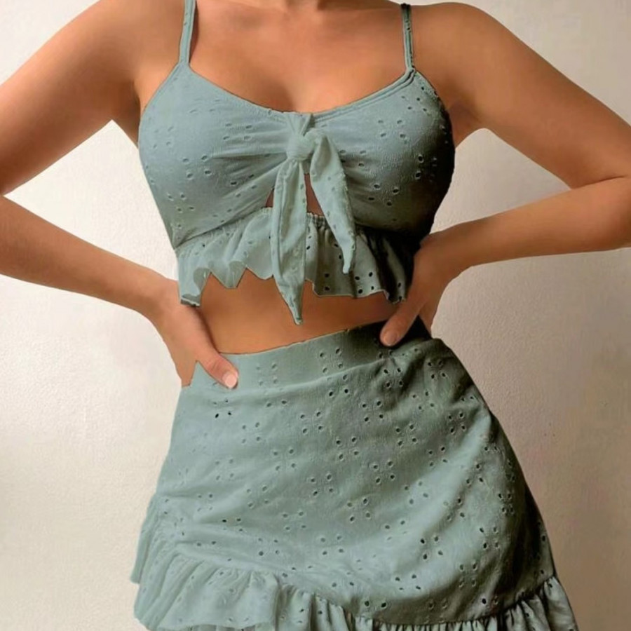 Купальник из 3 частей, арт КП6, цвет: оливково-зелёный