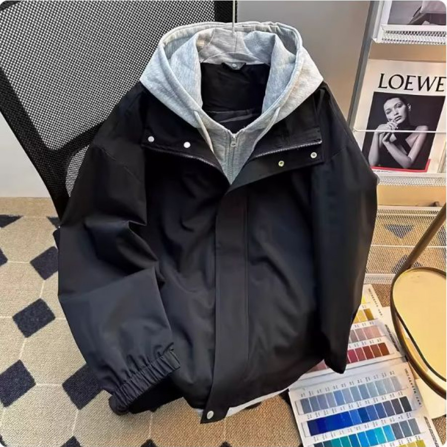 Куртка мужская, арт МВ10, цвет: чёрно-серый