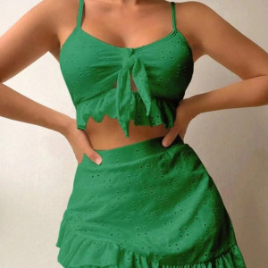 Купальник из 3 частей, арт КП6, цвет: зелёный океан