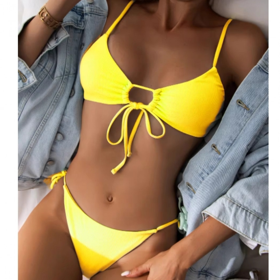 Купальник из 2 частей, арт КП7, цвет: жёлтый