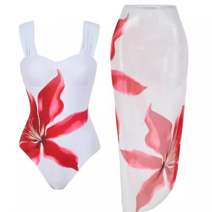 Купальник из 2 частей, арт КП19, цвет: красный