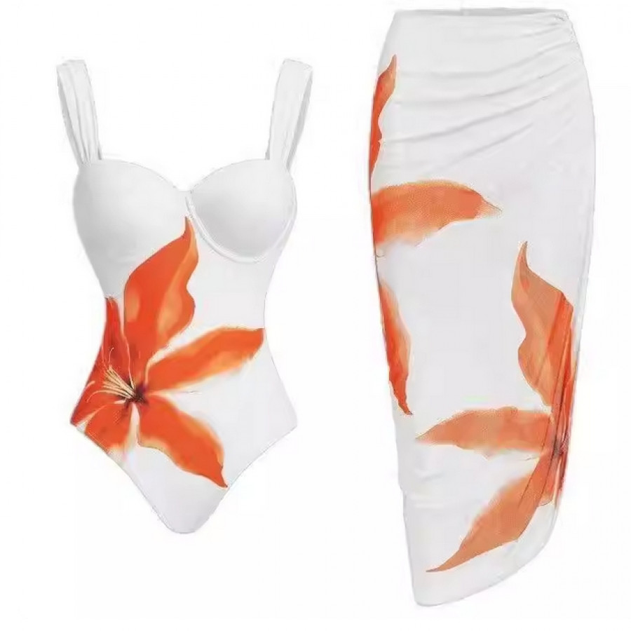 Купальник из 2 частей, арт КП19, цвет: оранжевый