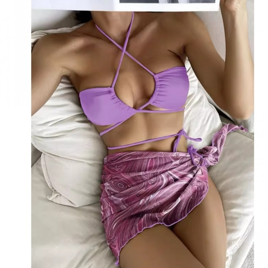 Купальник из 3 предметов, арт КП27, цвет: фиолетовый