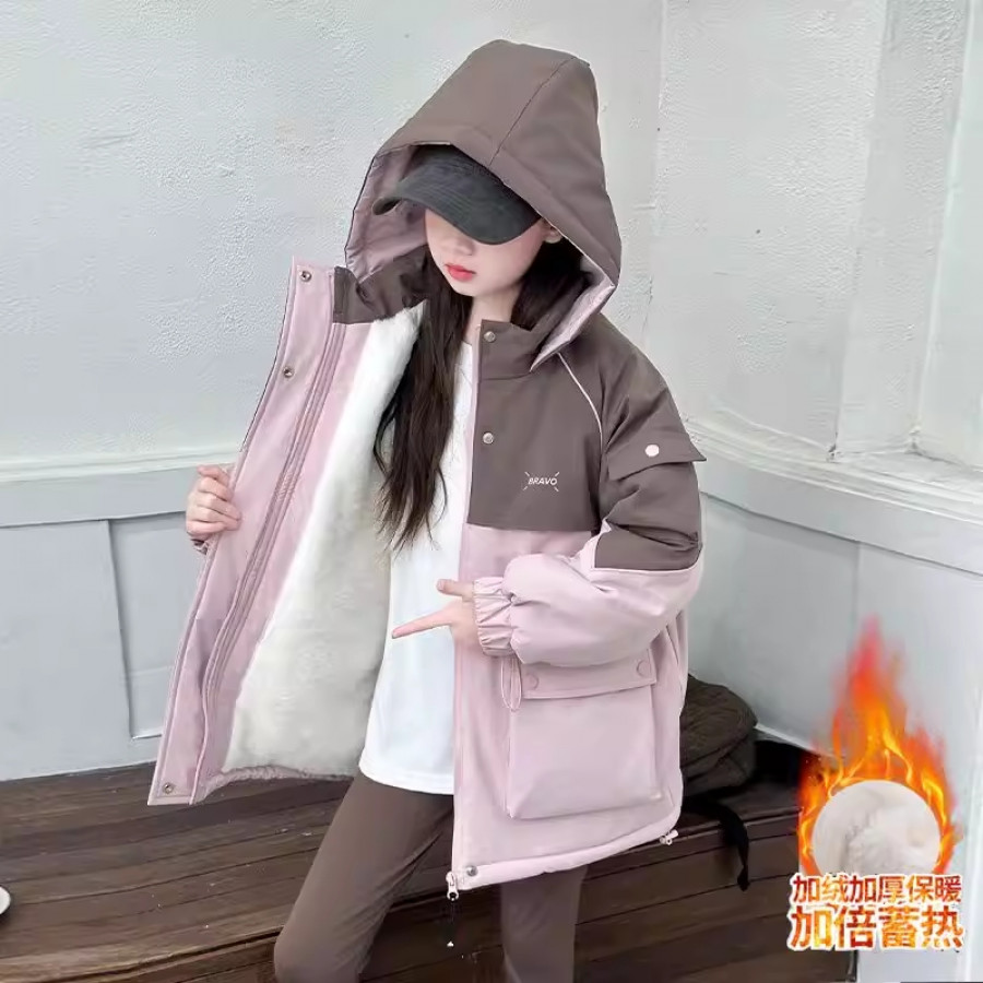 Куртка Парка подростковая арт КД280, цвет: розовый