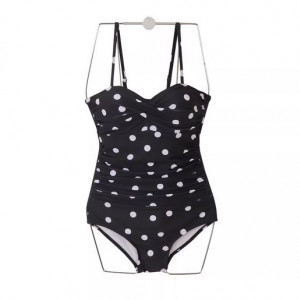 Купальник слитный, арт КП33, цвет:чёрный горох