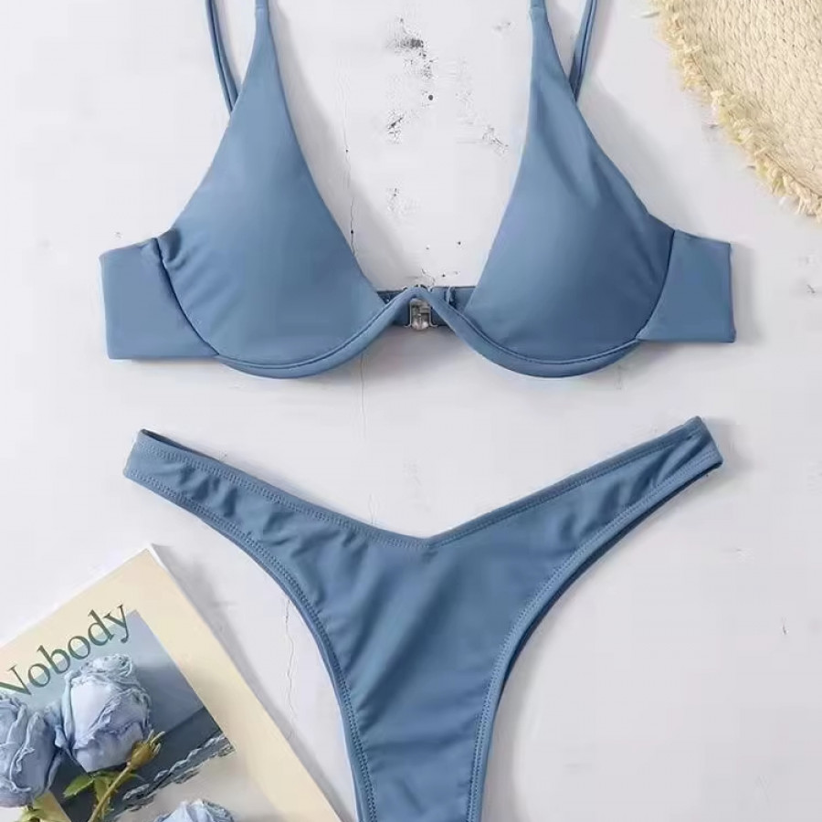 Купальник из 2 предметов, арт КП39, цвет: серо-голубой