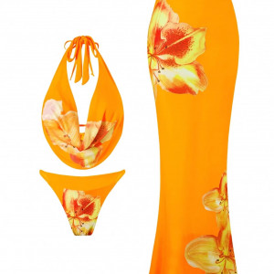 Купальник из 4 предметов, арт КП41, цвет: оранжевый