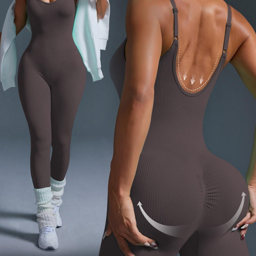 Комбинезон спортивный женский, арт ТП27, цвет: кофе